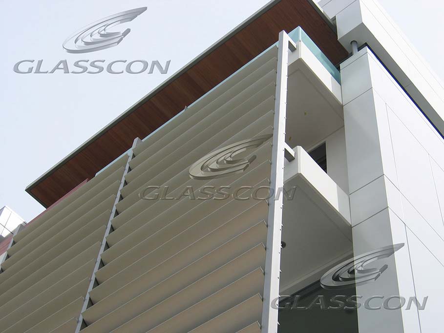 Vertically Perforated Fins Aluminium Sun Louver for Building